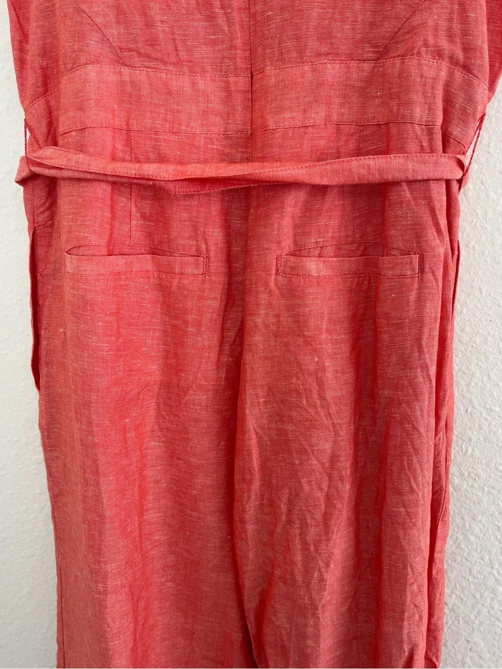Banana Republic Linen Jumpsuit Coral Size 4 Petite
